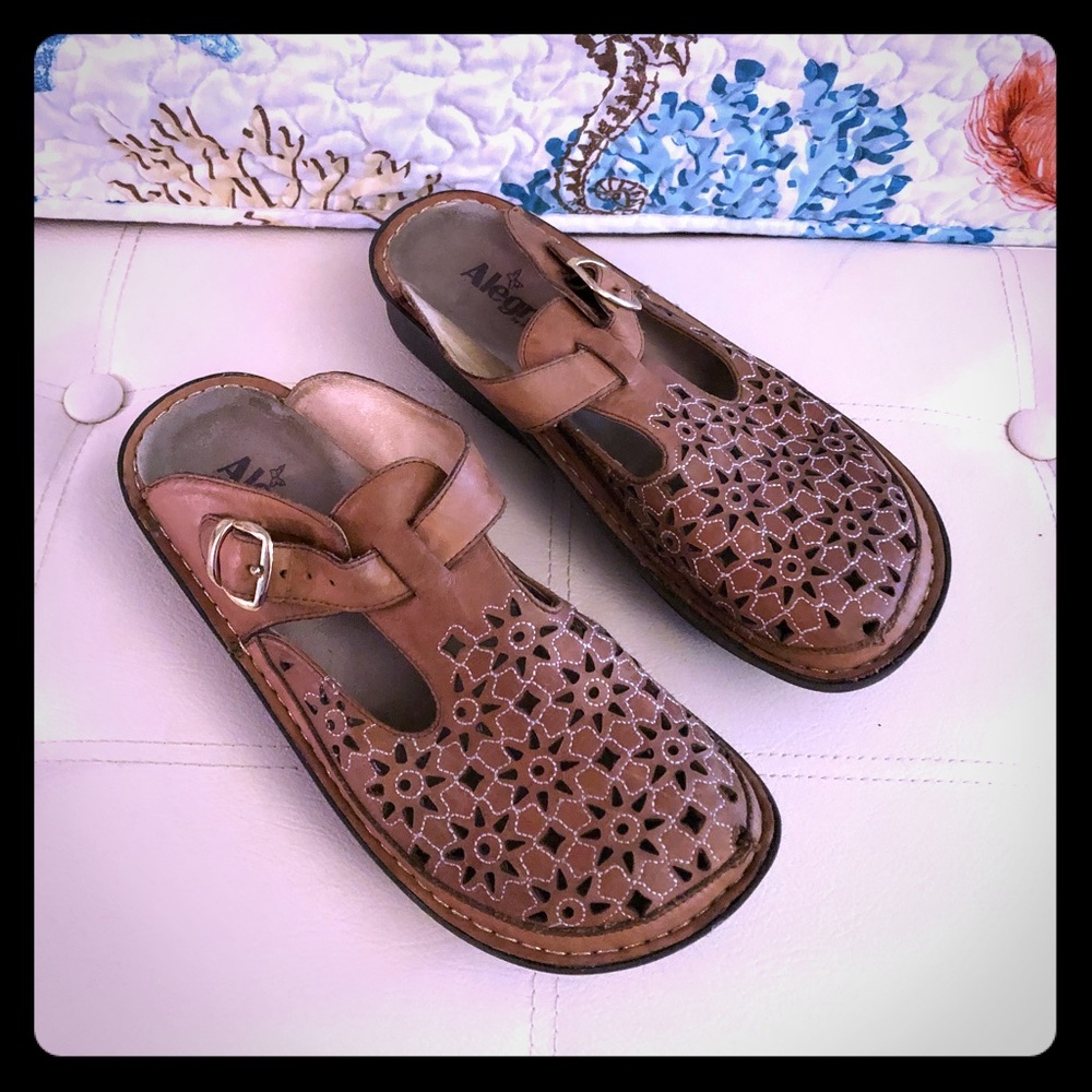Alegria all leather Mules w/ orthotic sole